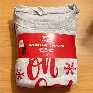 NWT Gray and Red Women's Christmas Pajama Set